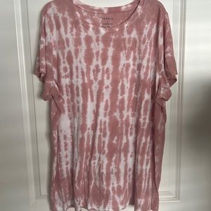 Pink White Tie Dye Tee